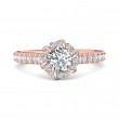 FlyerFit® 18K Pink Gold Micropave Halo Engagement Ring