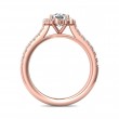 FlyerFit® 18K Pink Gold Micropave Halo Engagement Ring