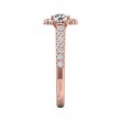 FlyerFit® 18K Pink Gold Micropave Halo Engagement Ring