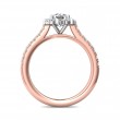 FlyerFit® 14K Pink Gold Shank And White Gold Top Micropave Halo Engagement Ring