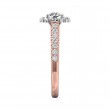 FlyerFit® 14K Pink Gold Shank And White Gold Top Micropave Halo Engagement Ring