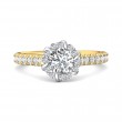 FlyerFit® 14K Yellow and 14K White Gold Micropave Halo Engagement Ring