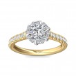 FlyerFit® 14K Yellow and 14K White Gold Micropave Halo Engagement Ring