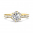 FlyerFit® 18K Yellow Gold Micropave Halo Engagement Ring