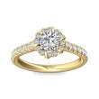 FlyerFit® 18K Yellow Gold Micropave Halo Engagement Ring