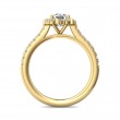 FlyerFit® 18K Yellow Gold Micropave Halo Engagement Ring