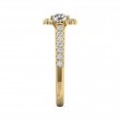 FlyerFit® 18K Yellow Gold Micropave Halo Engagement Ring