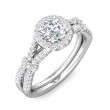 FlyerFit® 14K White Gold Split Shank Engagement Ring