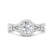 FlyerFit® 14K White Gold Split Shank Engagement Ring