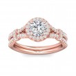 FlyerFit® 18K Pink Gold Split Shank Engagement Ring