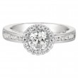 FlyerFit® 14K White Gold Channel and Shared Prong Engagement Ring