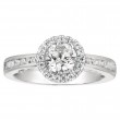 FlyerFit® 14K White Gold Channel and Shared Prong Engagement Ring