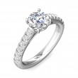 FlyerFit® 14K White Gold Micropave Engagement Ring