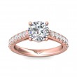 FlyerFit® 14K Pink Gold Micropave Engagement Ring