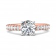 FlyerFit® 14K Pink Gold Shank And White Gold Top Micropave Engagement Ring