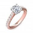 FlyerFit® 14K Pink Gold Shank And White Gold Top Micropave Engagement Ring