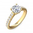 FlyerFit® 18K Yellow Gold Micropave Engagement Ring