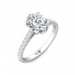 FlyerFit® 14K White Gold Micropave Engagement Ring