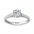 FlyerFit® 18K White Gold Micropave Engagement Ring