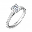 FlyerFit® 18K White Gold Micropave Engagement Ring