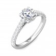 FlyerFit® 18K White Gold Micropave Engagement Ring