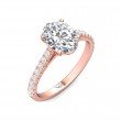 FlyerFit® 18K Pink Gold Micropave Engagement Ring