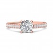 FlyerFit® 14K Pink Gold Micropave Engagement Ring