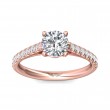 FlyerFit® 14K Pink Gold Micropave Engagement Ring