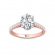 FlyerFit® 14K Pink Gold Shank And White Gold Top Micropave Engagement Ring