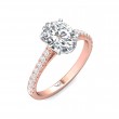 FlyerFit® 14K Pink Gold Shank And White Gold Top Micropave Engagement Ring