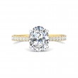 FlyerFit® 18K Yellow Gold Shank And White Gold Top Micropave Engagement Ring