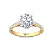 FlyerFit® 18K Yellow Gold Shank And White Gold Top Micropave Engagement Ring