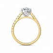 FlyerFit® 18K Yellow Gold Shank And White Gold Top Micropave Engagement Ring