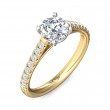 FlyerFit® 14K Yellow and 14K White Gold Micropave Engagement Ring