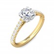 FlyerFit® 14K Yellow and 14K White Gold Micropave Engagement Ring