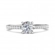 FlyerFit® 18K White Gold Micropave Engagement Ring