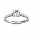 FlyerFit® 18K White Gold Micropave Engagement Ring