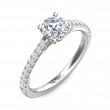 FlyerFit® 18K White Gold Micropave Engagement Ring