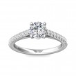 FlyerFit® 18K White Gold Micropave Engagement Ring