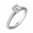 FlyerFit® 18K White Gold Micropave Engagement Ring