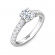 FlyerFit® 14K White Gold Micropave Engagement Ring