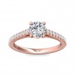 FlyerFit® 14K Pink Gold Micropave Engagement Ring