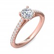 FlyerFit® 14K Pink Gold Micropave Engagement Ring