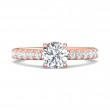 FlyerFit® 14K Pink Gold Micropave Engagement Ring