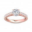 FlyerFit® 14K Pink Gold Micropave Engagement Ring