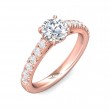 FlyerFit® 14K Pink Gold Micropave Engagement Ring