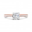 FlyerFit® 18K Pink Gold Shank And White Gold Top Vintage Engagement Ring