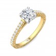 FlyerFit® 18K Yellow Gold Shank And White Gold Top Vintage Engagement Ring