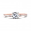 FlyerFit® 14K Pink Gold Shank And White Gold Top Micropave Engagement Ring