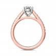 FlyerFit® 14K Pink Gold Shank And White Gold Top Micropave Engagement Ring